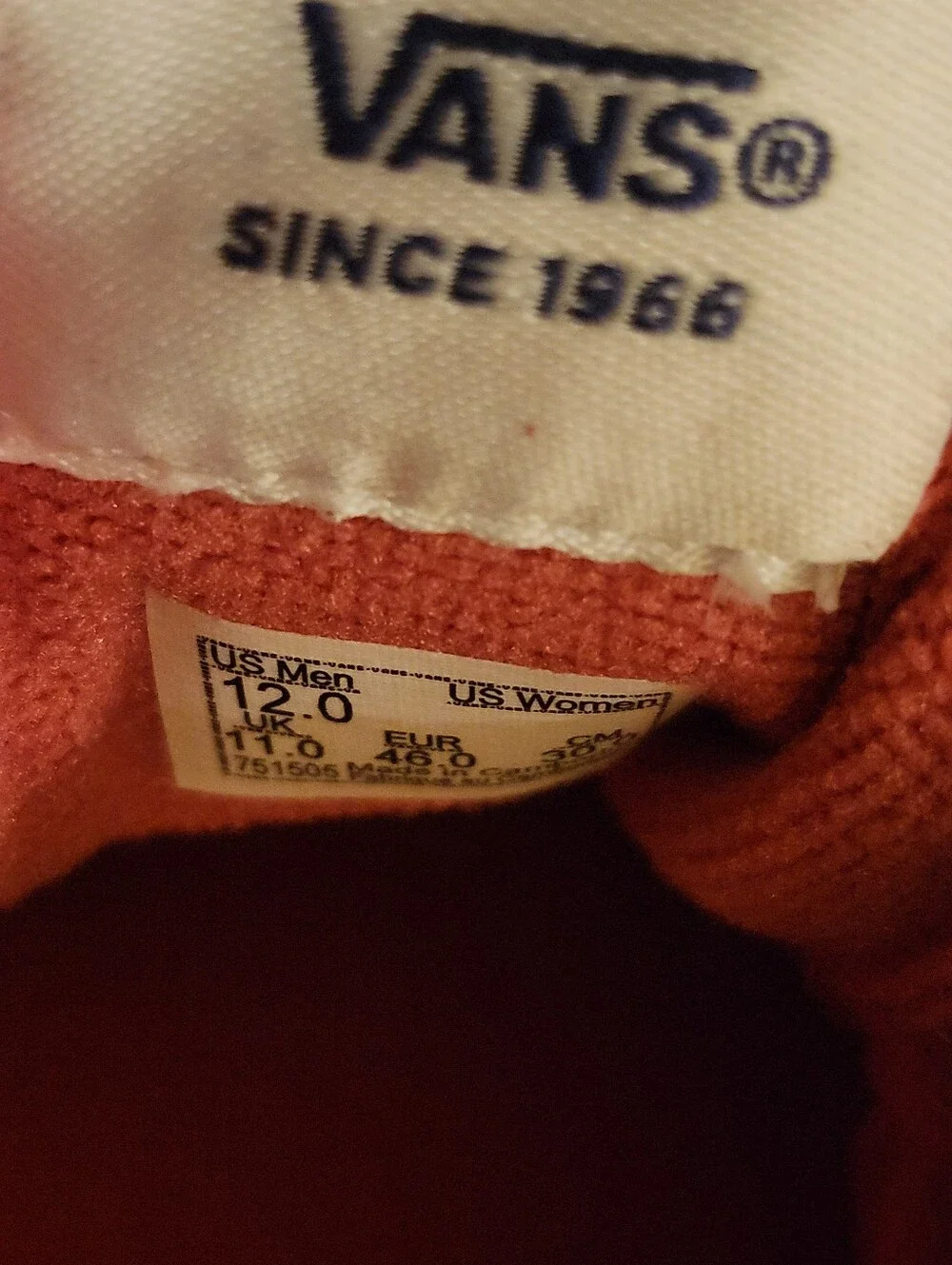 Vans Unisex Sport Low Top Sneakers In Pink Sz 12